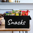 Snack Bin for Pantry, Imitation Linen Snack Basket Organizer for Chips, Cookies, and Kitchen Storage