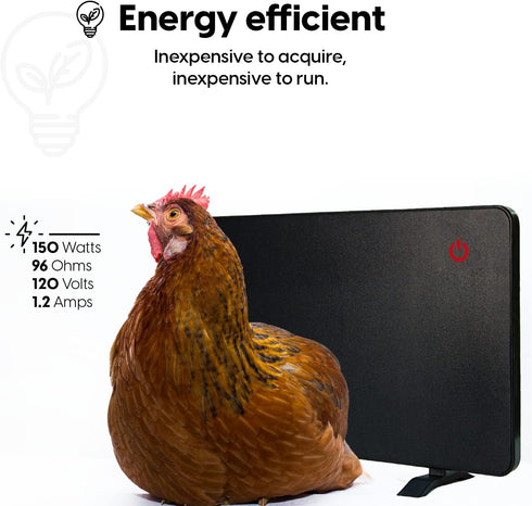 150 Econohome Safe Chicken Coop Heater, Safer Than Brooder Lamps, Gently Warm, Watts, ETL Compliant for Safety - Also