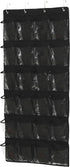 Simple Houseware 24 Pockets Large Clear Pockets Over The Door Hanging Shoe Organizer, Black (56" x 22.5")