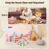 25-inch 3 Clear Bean Bag Chair Cover (No Filler) for Stuffed Animal Storage, Hidden Zippers Toy Organizer, Transparent