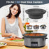 Slow Cooker Liners, Reusable & Leakproof Silicone for 7-8 QT Crock Pot, Dishwasher Safe, BPA Free (Grey)