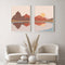 Bankrenart Nature Landscape Wall Art Prints, Mid Century Boho Mountain Sun Lake Wall Art, Modern Canvas Prints
