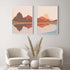 Bankrenart Nature Landscape Wall Art Prints, Mid Century Boho Mountain Sun Lake Wall Art, Modern Canvas Prints