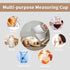 Newness Glass Measuring Cup with Handle - 500 ML (0.5 Liter, 2 Cup) with Three Scales and V-Shaped Spout