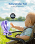 SWEETFULL Portable Clip on Fan - Battery Operated Stroller Fan, 4000mAh Small Rechargeable Fan with LED Display, 4 Speeds, Mini Personal Cooling Desk Fan for Golf Cart Travel Camping Gym (Purple) by SWEETFULL