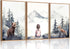 Generic 3Pcs Girls Adventure Nursery Wall Art Woodland Animals Bear & Fox Wall
