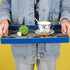 15.7" 10.2" 1.57" MAONAME Blue Decorative Tray with Handles, Plastic Serving Tray for Coffee Table, Marbling