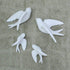 Pair of Ceramic Birds, White Wall Mounted Decor for Bathroom, Living Room, Garden Sculptures, Small