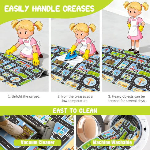 4'x6' 4'x6') Kids Carpet Car Rug Play Mat, Road Rug for Kids, City Life Educational Rugs with Non-Slip Road Traffic Rug