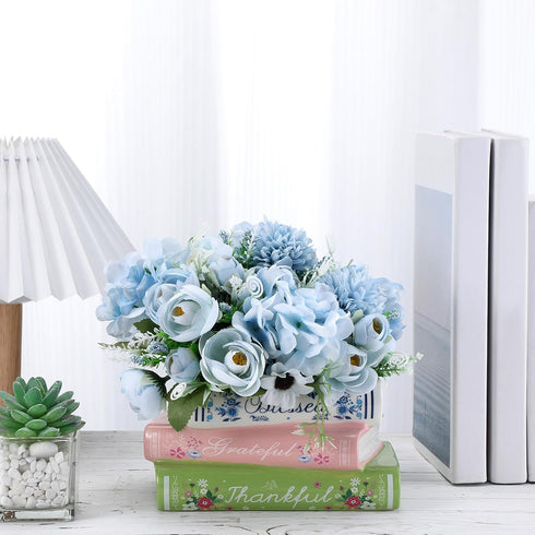 Honeydak Book Shaped Decorative Planter Small Ceramic Flowerpot Home Decor Cute Flower Vase for Book Lovers Bookshelf