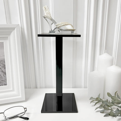 Plymor Clear Acrylic Square Barbell Pedestal Display Riser, 8.5" H x 4" W x 4" D (1/4" thick)