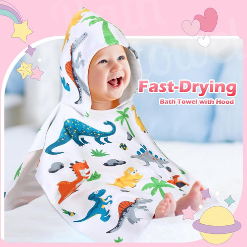 6 Toddler(47 24 Inch,Stylish Oudain Pcs Kids Hooded Towel Kids Bath Towels with Hood Microfiber Baby Pool Beach Towel