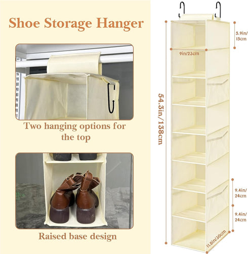 Closet 8 VERONLY Hanging Shoe Organizer for with Shelves,Mesh Pockets-Wider Hanging Shelves for Shoes,Clothes,Hats