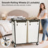 280L 2-Compartment Commercial STO STO Rolling Industrial Laundry Hamper with Wheels, Extra Large Laundry Sorter, Heavy