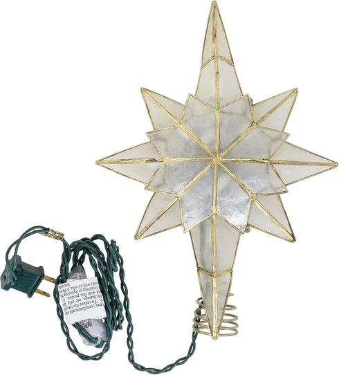 Kurt Adler UL0214/C 10-Light Capiz Star of Bethlehem Treetop
