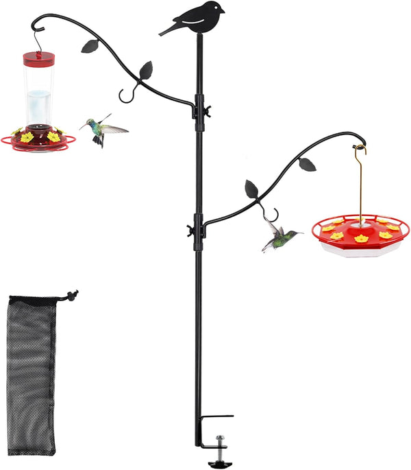 yosager Deck Pole Bird Feeding Station Kit, Multi Hook Bird Feeder Hanging Kit with Adjustable Branches