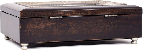 Burlwood Music Box with Angels - Plays Amazing Grace