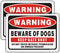 Yuntarda 2-Pack Beware of Dog Signs for Fence, 10"x7" Do Not Enter Keep Gate Shut Reflective Metal Sign