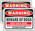 Yuntarda 2-Pack Beware of Dog Signs for Fence, 10"x7" Do Not Enter Keep Gate Shut Reflective Metal Sign