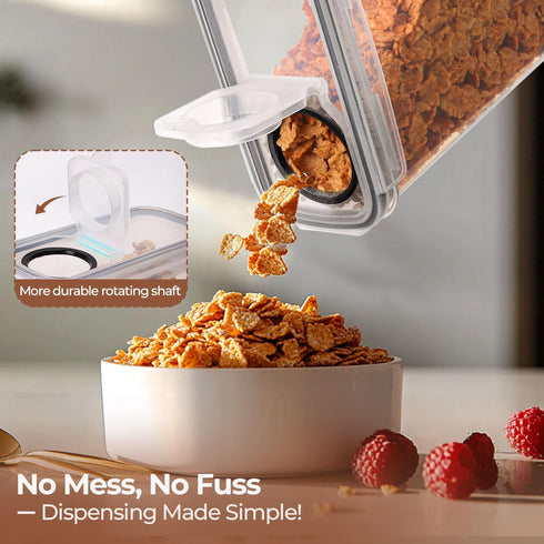 6.7Qt Set 2 Countertop ComSaf Cereal Storage Container of - Ideal for Home Cooks Storing Cereal and Organized Families