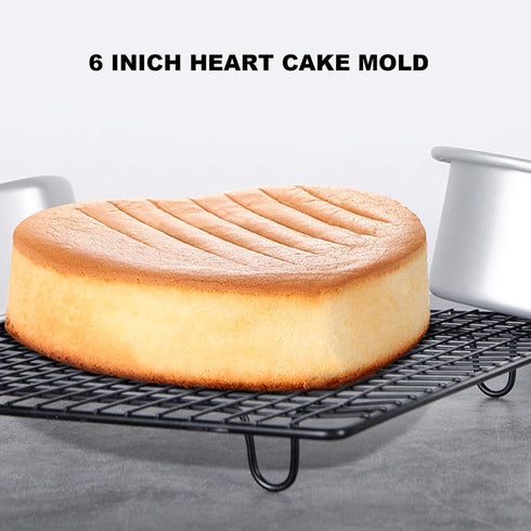 Heart Shaped Cake Pan, 6 Inch Aluminum Cake Tin for Baking, Valentine's Day, Weddings, Birthday Party Mold