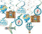 30CT Adventure Awaits Travel Themed Hanging Swirl Decorations - Bon Voyage, Farewell, Retirement Party Supplies