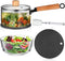 Set of 4 Glass Pots for Cooking, Heat Resistant Glass Simmer Pot with Lid for Noodle, Soup (60 oz)