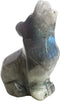 Natural Moonstone Wolf Crystal Figurine - Hand Carved Stone Animal Statue for Home Decor, 2.5 Inches