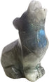 Natural Moonstone Wolf Crystal Figurine - Hand Carved Stone Animal Statue for Home Decor, 2.5 Inches