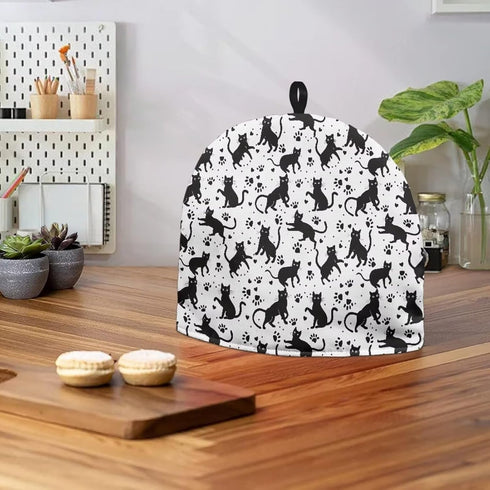 Black Cat Tea Pot Cozy, Lightweight Teapot Cosy Cover, Tea Kettle Cover for Breakfast Coffee Pot in Kitchen