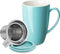 Sweese Porcelain Tea Mug with Infuser and Lid, 15 oz, Microwave Safe, Quality Tea Cup