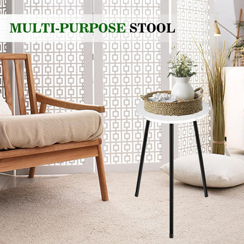 ARTORA 18 Inch (18.11' 9.25") Indoor Plant Stand, Mid Century Wood Plant Stool Adjustable White Corner Tall Plant Sand