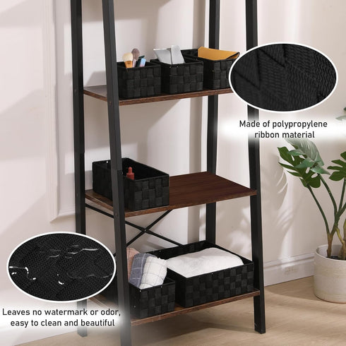 Drawer Organizer Bins, Woven Storage Box Set of 6, Stackable Cube Baskets for Organizing Drawers and Shelves.