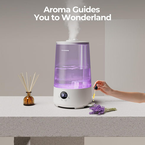 Homvana Humidifiers for Bedroom - 3.6 L Cool Mist Top-Fill, 34H Super Long Time, Quiet 16dB, Baby Humidifier, Oil