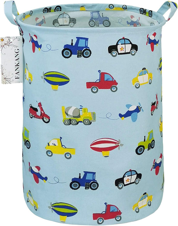FANKANG Canvas Storage Basket, Foldable Nursery Hamper with Waterproof PE Coating, Large Baskets for Kids, Office,