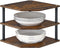 Wooden 3-Tier Corner Shelf, Kitchen Countertop Dish & Bread Organizer Counter Stand