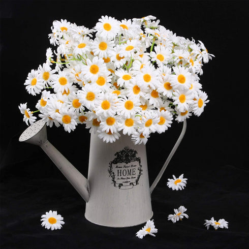 AmyHomie Artificial Flowers, Silk Daisy, White Artificial Gerber Daisy for Home and Wedding Decoration