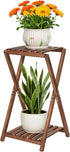 Plant Stand Indoor,Wooden 2 Tier Plant Stands,Corner Square Plant Shelf,Rustic Flower Stand