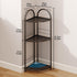 3 Corner Bathroom Shelf Metal Short Corner Stand Shelf Black Small Bathroom Storage Corner Shelf Unit for Toilet Shower