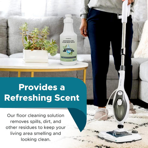 32 oz Steam & Go - Demineralized Water for Steam Cleaner, PVC-Free Floor Cleaner Liquid Compatible with Any Steam Mop