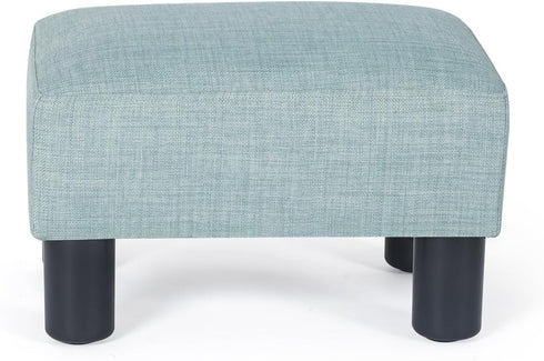 15x10.8x8.7inch Adeco Small Ottoman Footstool- Mordern Rectangle Soft Fabric Footrest