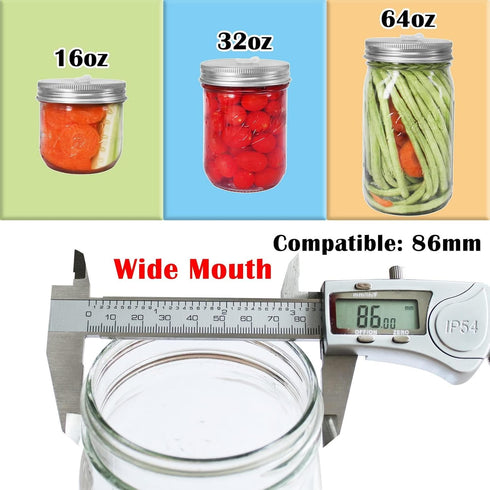 Fermentation Kit - 2 Mason Jars Fermenting Lids, 2 Airlocks, 4 Grommets for Making Hot Sauce Pickle Kombucha