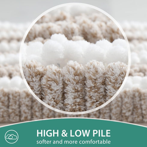 HOMEIDEAS 2 Piece Cationic-Dye Bathroom Rugs Sets, Chenille Extra Soft Absorbent Non-Slip Machine Washable Bath Mats