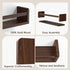 16.5 Inch Set 3 Floating Wall Nursery Book Shelves for Bedrooms Kids Walnut Color Wooden Baby Book Shelf for Kids Rooms