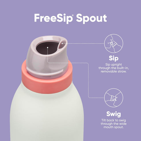 18-oz, Owala FreeSip Twist Insulated Stainless Steel Water Bottle with Straw for Sports and Travel, BPA-Free