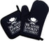 Mr. Good Looking is Cooking: Funny Oven Mitts and Pot Holders Set of 2, Silicone Non-Slip Kitchen Gift
