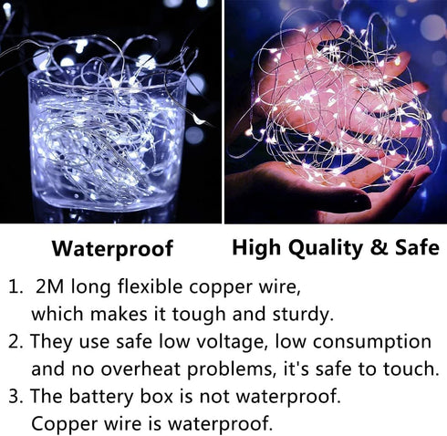 24 Pack Lights7FT 20 Fairy Lights Battery Operated String Mini LEDs for Bedroom Party Birthday Wedding Indoor