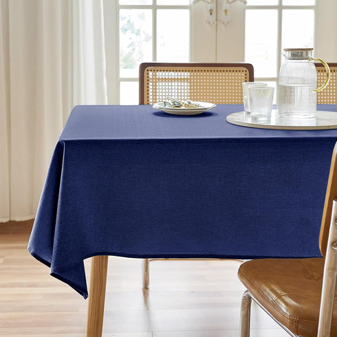 Textured Rectangle Tablecloth 52x70, Water Resistant Spill-Proof Wipeable Fabric Dining Cover for Birthday Party,