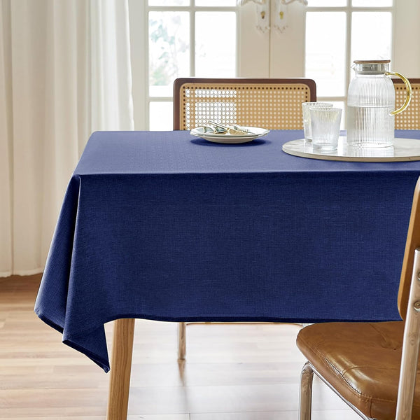 Textured Rectangle Tablecloth 52x70, Water Resistant Spill-Proof Wipeable Fabric Dining Cover for Birthday Party,