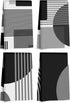 Hanamiya Na 4 Pcs Abstract Black and White Kitchen Towels, Abstract Decor Tea Hand